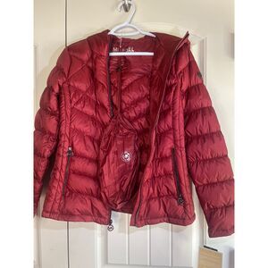 Michael Kors Packable Down Fill Puffer Jacket Women's Small Burnt Red NWT